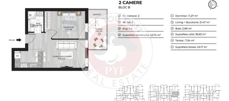Doamna Ghica | Tei | Rezidential | 2 Camere | 43mp | B9241